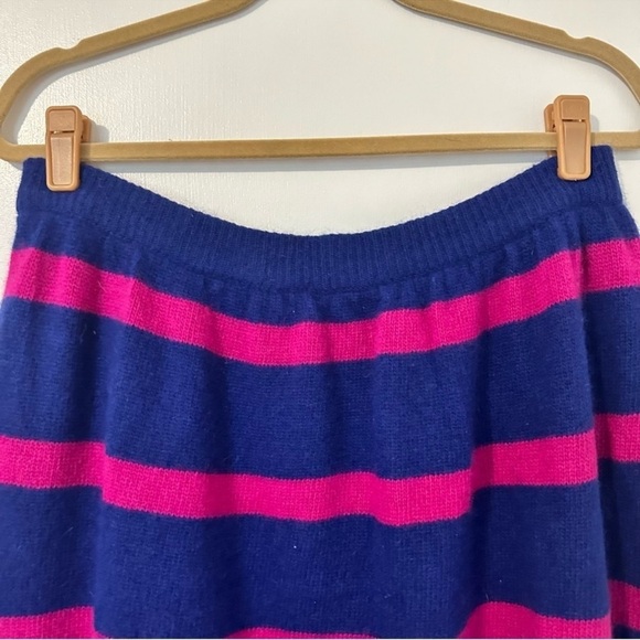 Vintage Christian Dior Lambswool Angora Striped Skirt Women’s Blue Pink - Picture 2 of 5